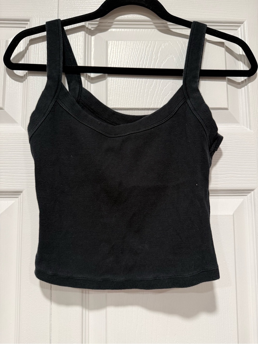 Abercrombie & Fitch Black Ribbed Tank Crop